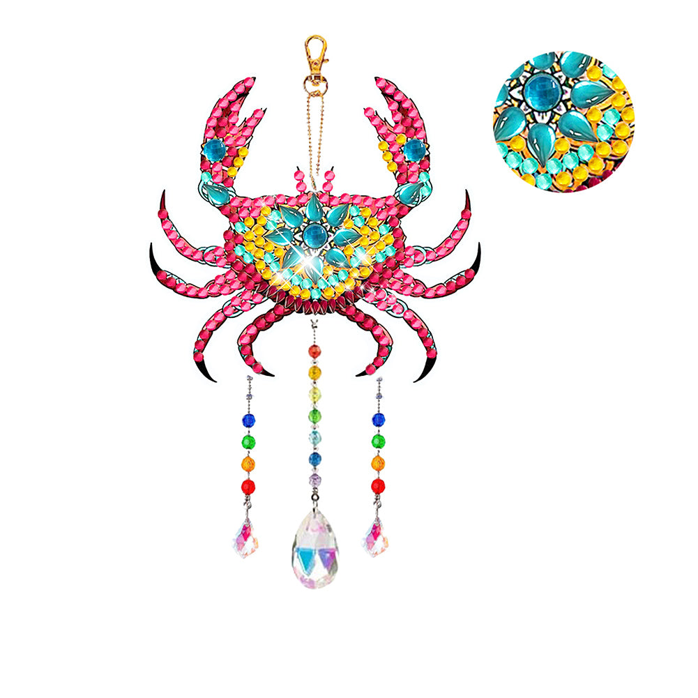 Suncatcher Double Sided Crystal Painting Ornaments for Windows Decor (Crab)