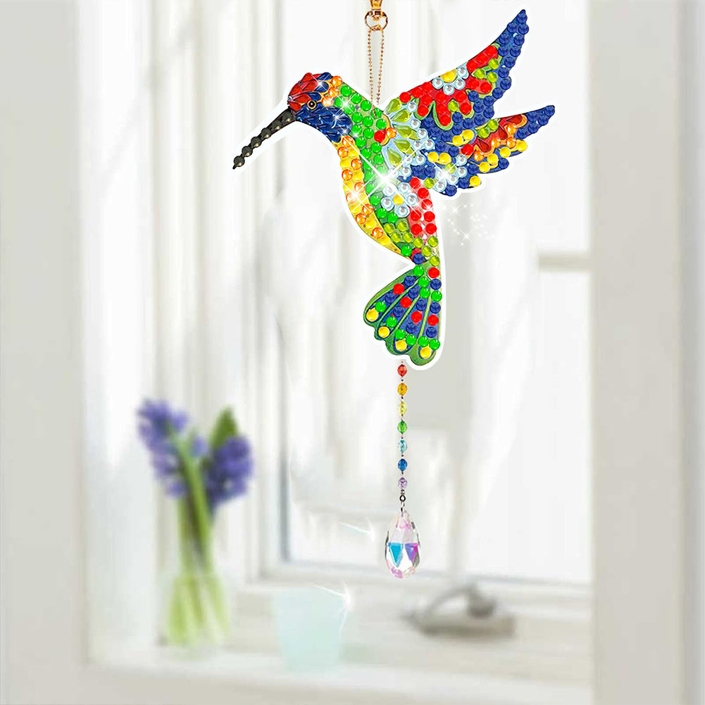 Suncatcher Double Sided Crystal Painting Ornaments for Window Decor(Hummingbird)