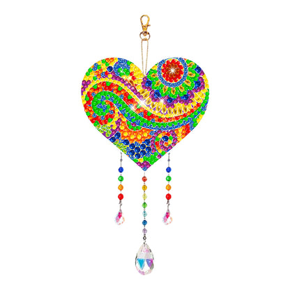 Suncatcher Double Sided Crystal Painting Ornament for Window Decor(Love Mandala)