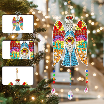 Suncatcher Double Sided Crystal Painting Ornaments for Windows Decor (Angel)