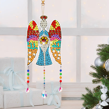 Suncatcher Double Sided Crystal Painting Ornaments for Windows Decor (Angel)