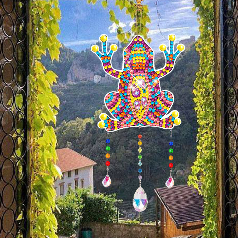 Suncatcher Double Sided Crystal Painting Ornaments for Windows Decor (Frog)