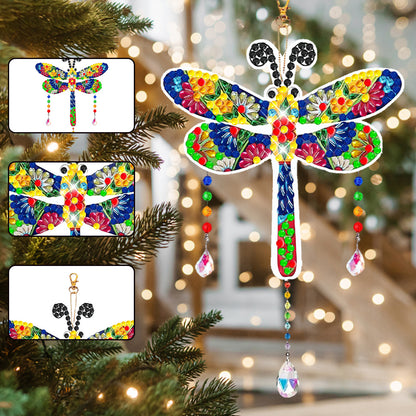 Suncatcher Double Sided Crystal Painting Ornaments for Windows Decor (Dragonfly)