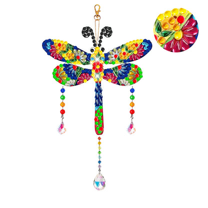 Suncatcher Double Sided Crystal Painting Ornaments for Windows Decor (Dragonfly)