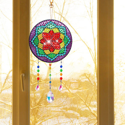 Suncatcher Double Sided Crystal Painting Ornament for Window Decor(Petal Flower)