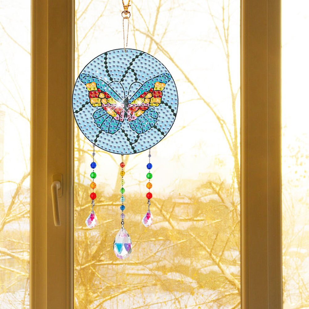 Suncatcher Double Sided Crystal Painting Ornaments for Windows Decor (Butterfly)