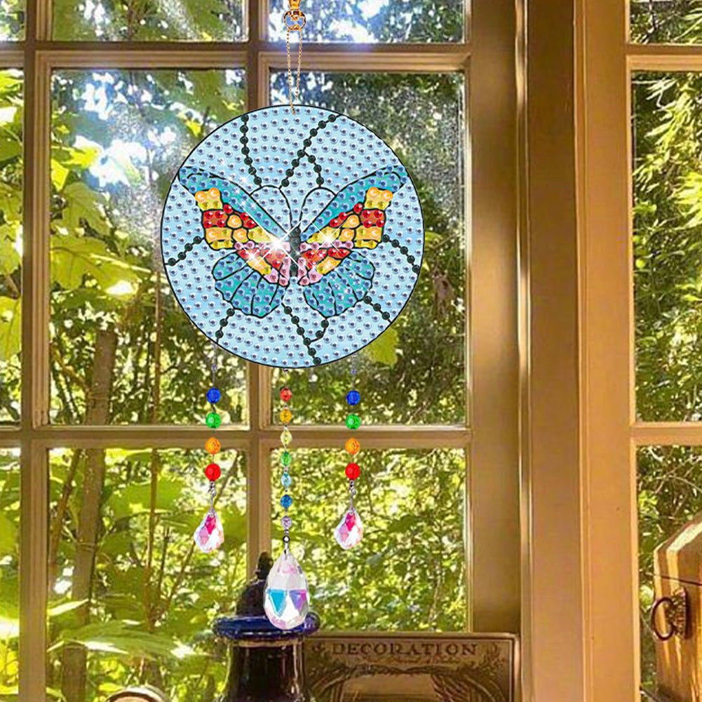 Suncatcher Double Sided Crystal Painting Ornaments for Windows Decor (Butterfly)