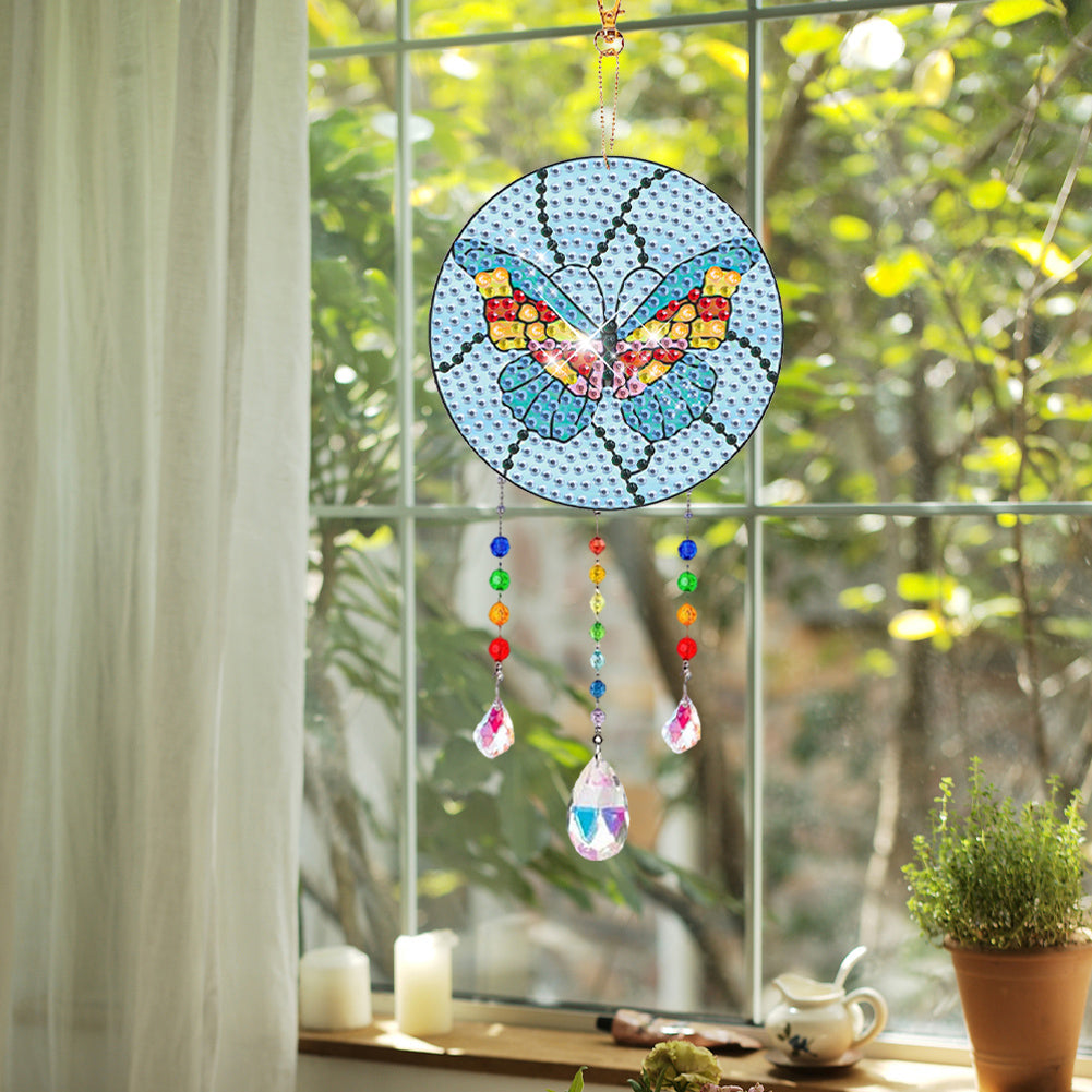 Suncatcher Double Sided Crystal Painting Ornaments for Windows Decor (Butterfly)