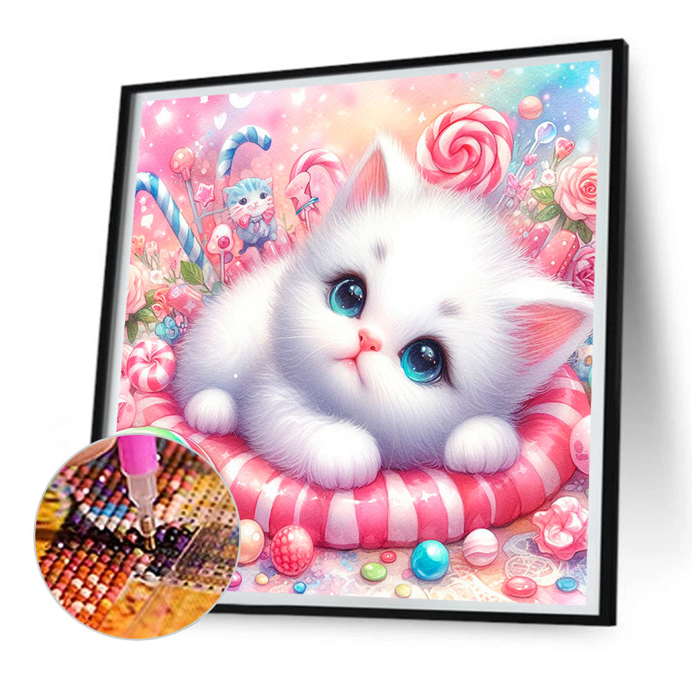 Candy Kitten - Full Round Drill Diamond Painting 30*30CM