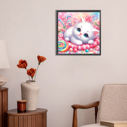 Candy Kitten - Full Round Drill Diamond Painting 30*30CM