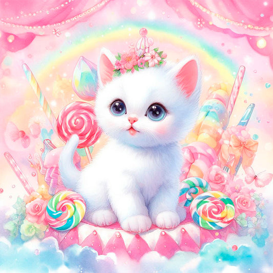 Candy Kitten - Full Round Drill Diamond Painting 30*30CM