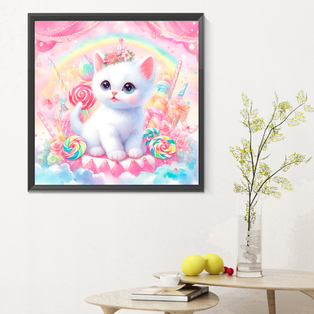 Candy Kitten - Full Round Drill Diamond Painting 30*30CM