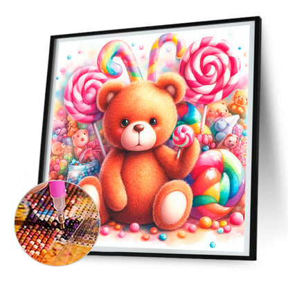 Candy Bear - Full Round Drill Diamond Painting 30*30CM