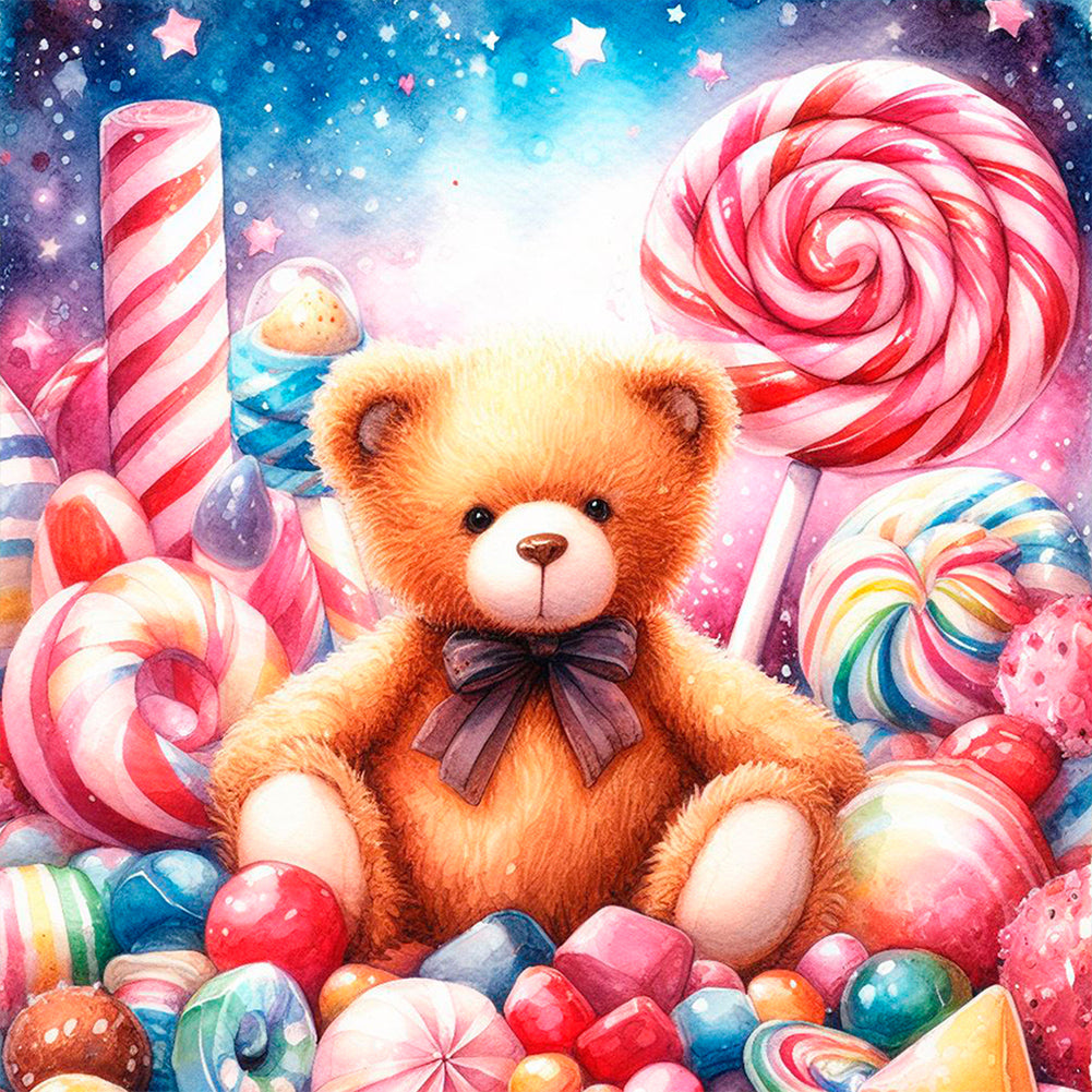 Candy Bear - Full Round Drill Diamond Painting 30*30CM