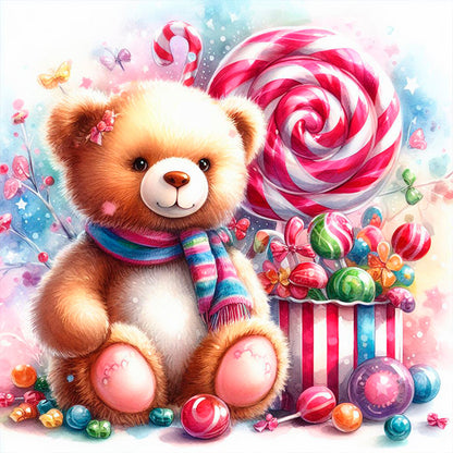 Candy Bear - Full Round Drill Diamond Painting 30*30CM