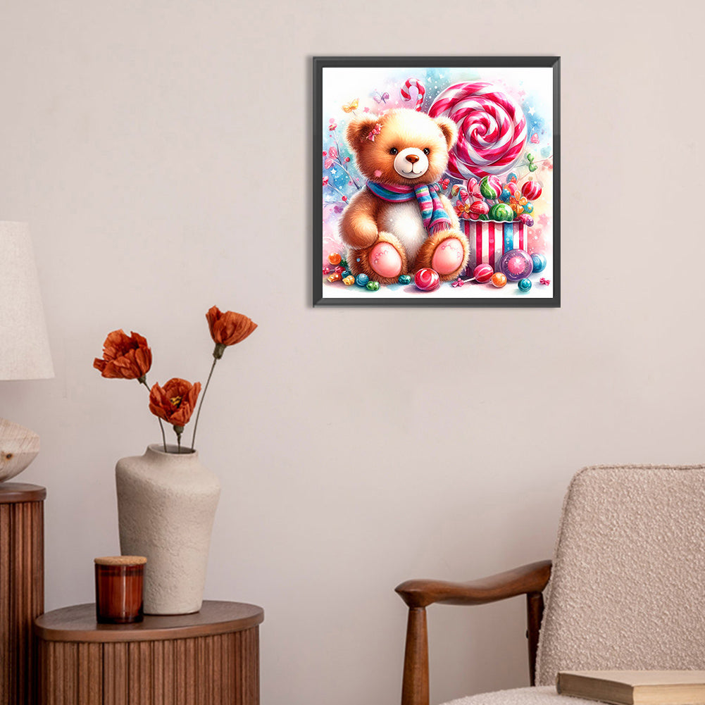 Candy Bear - Full Round Drill Diamond Painting 30*30CM