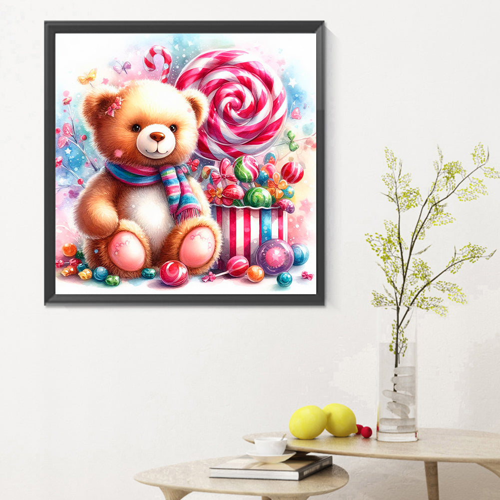 Candy Bear - Full Round Drill Diamond Painting 30*30CM