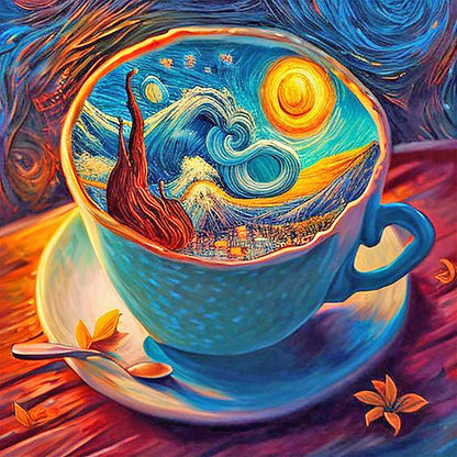 Starry Sky Coffee - Full Round Drill Diamond Painting 40*40CM