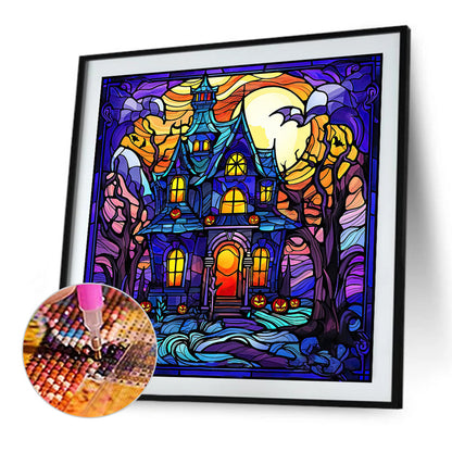Castle Glass Painting - Full AB Round Drill Diamond Painting 40*40CM