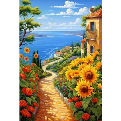 Sunflower Seascape - 14CT Stamped Cross Stitch 40*60CM