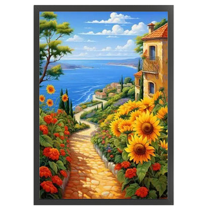 Sunflower Seascape - 14CT Stamped Cross Stitch 40*60CM