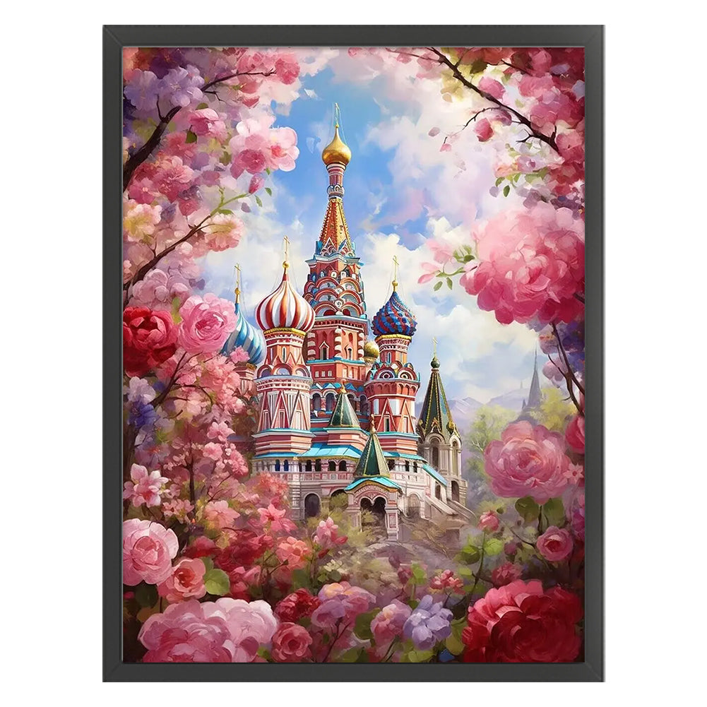 Flower Castle - 16CT Stamped Cross Stitch 45*60CM