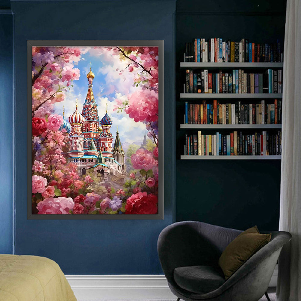 Flower Castle - 16CT Stamped Cross Stitch 45*60CM