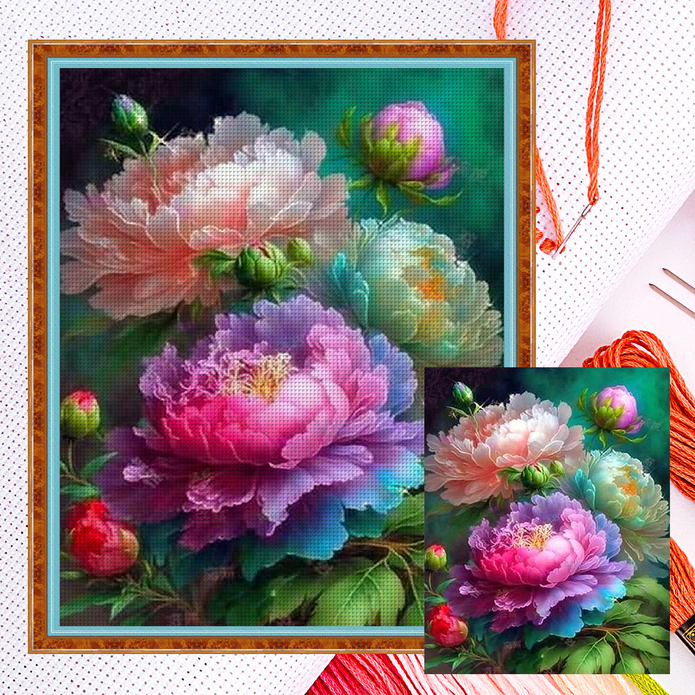 Peony - 11CT Counted Cross Stitch 40*50CM