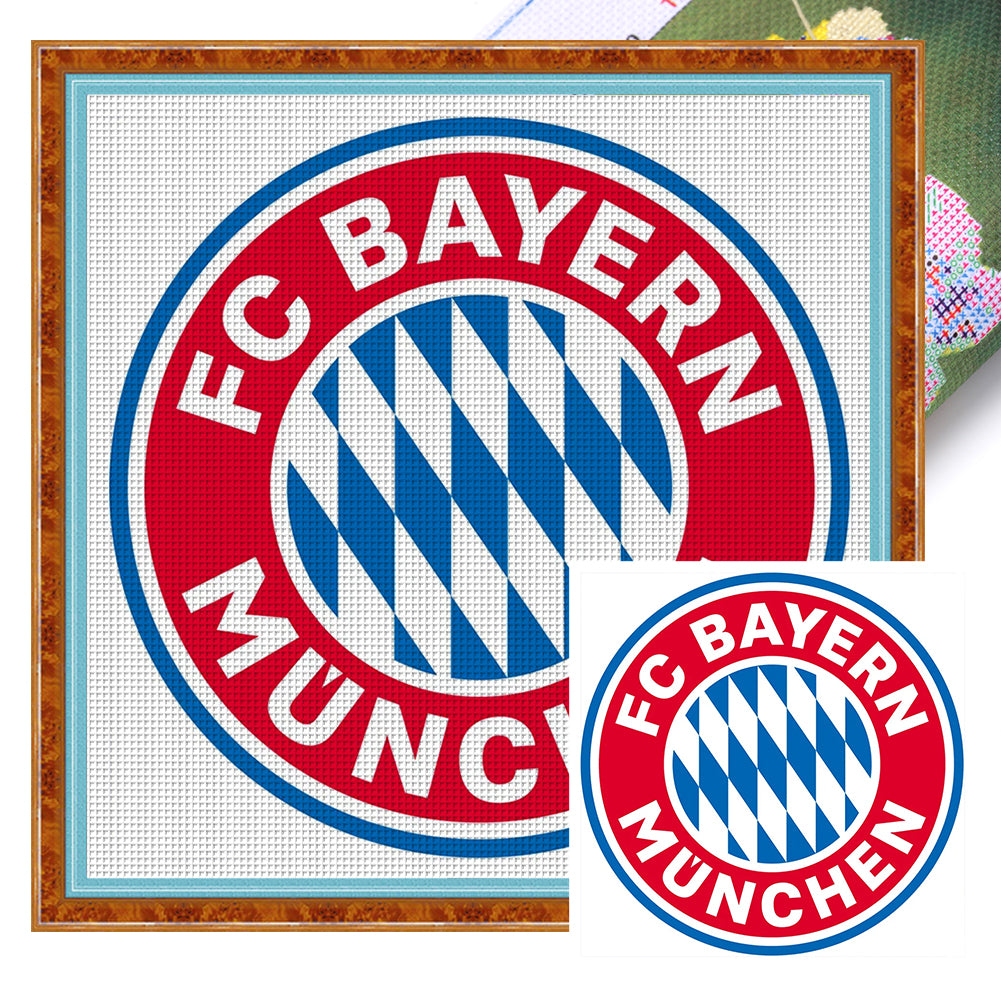 Bayern Munich Football Club Logo - 11CT Stamped Cross Stitch 40*40CM