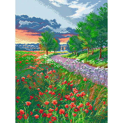 Early Morning Path - 11CT Stamped Cross Stitch 60*80CM