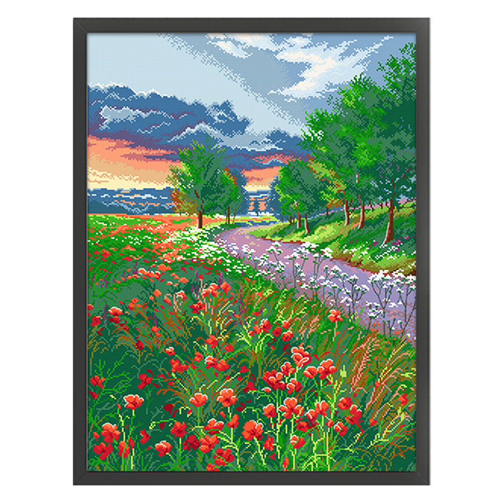 Early Morning Path - 11CT Stamped Cross Stitch 60*80CM