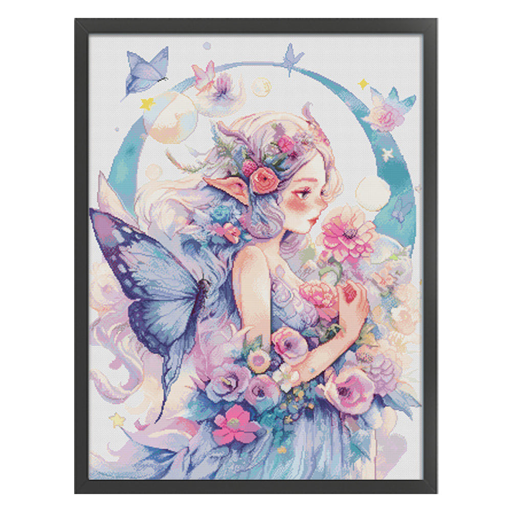 Butterfly Girl - 11CT Stamped Cross Stitch 77*99CM