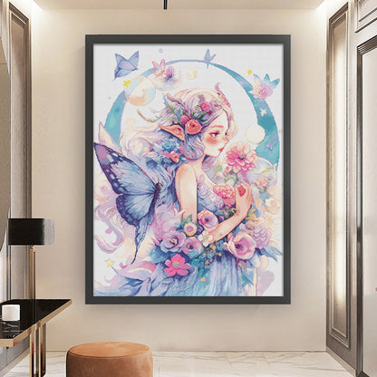 Butterfly Girl - 11CT Stamped Cross Stitch 77*99CM