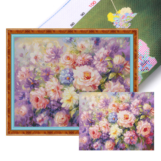 A Field Of Flowers - 11CT Stamped Cross Stitch 126*97CM