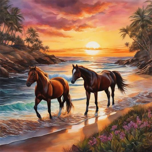 Horse - Full Round Drill Diamond Painting 30*30CM