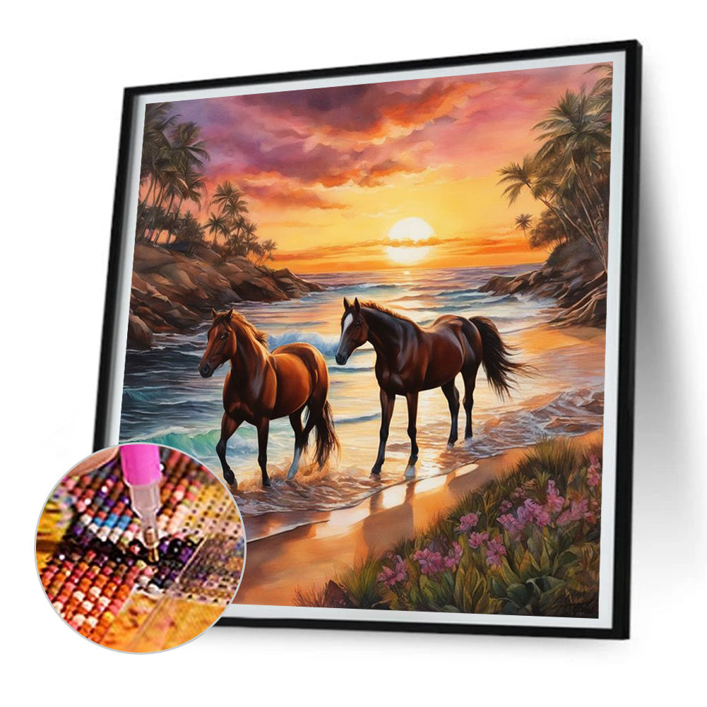 Horse - Full Round Drill Diamond Painting 30*30CM