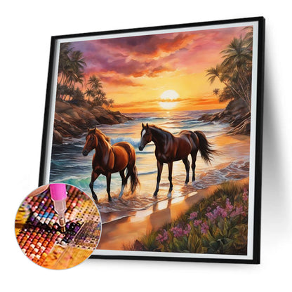 Horse - Full Round Drill Diamond Painting 30*30CM