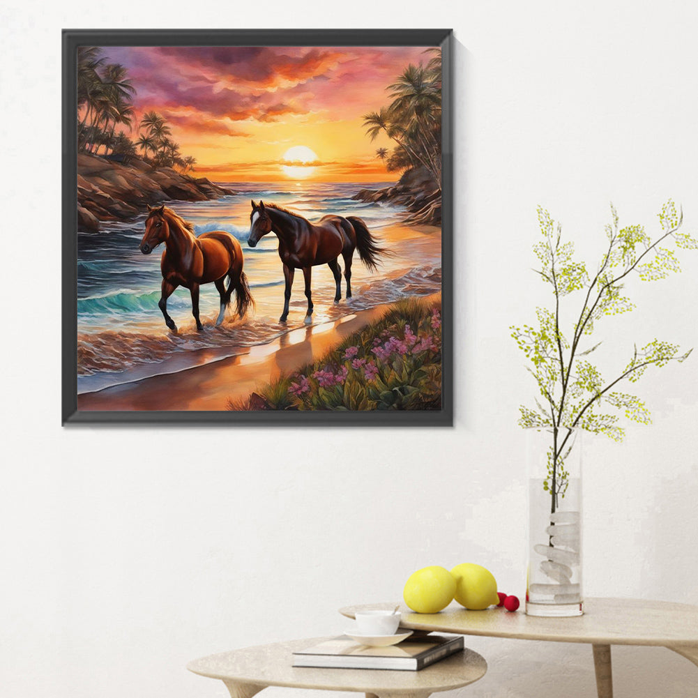 Horse - Full Round Drill Diamond Painting 30*30CM