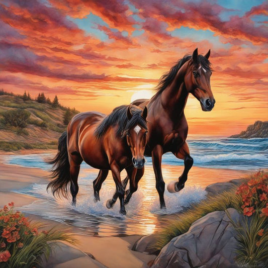 Horse - Full Round Drill Diamond Painting 30*30CM