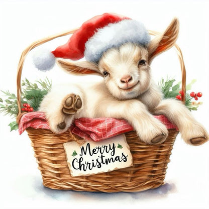 Christmas Lamb - Full Round Drill Diamond Painting 30*30CM