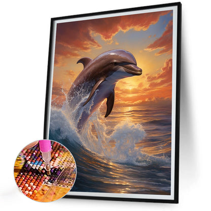 Dolphin - Full Round Drill Diamond Painting 30*40CM