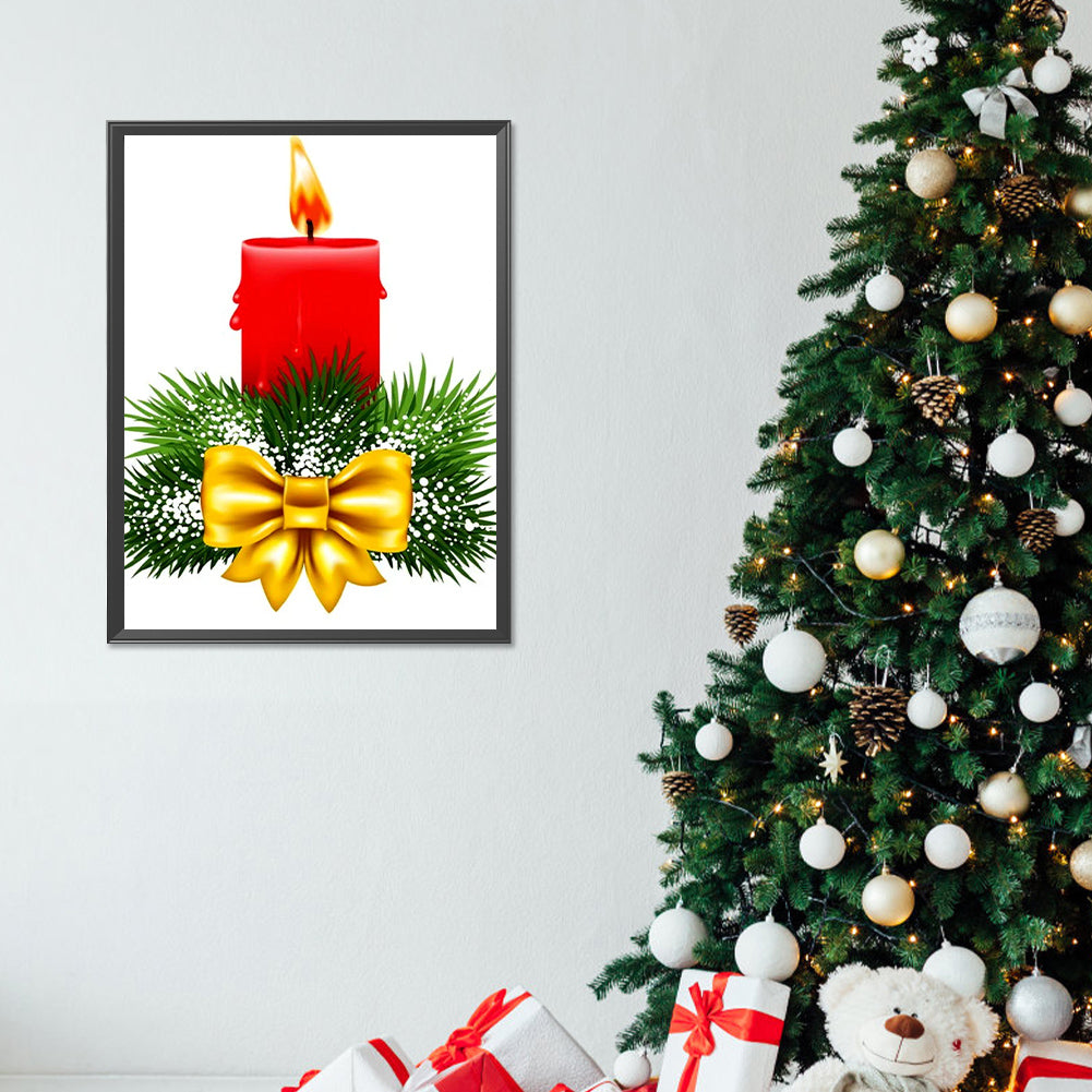 Christmas Candles - Full Round Drill Diamond Painting 30*40CM