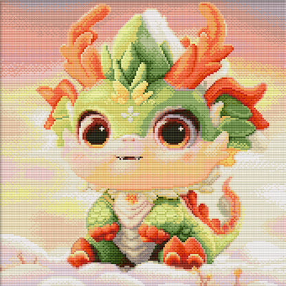 Vibrant Little Dragon - 11CT Stamped Cross Stitch 50*50CM