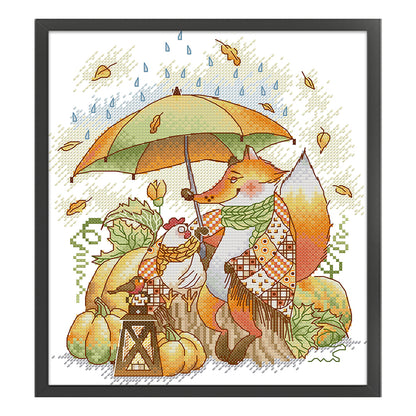 Fall Party - 14CT Stamped Cross Stitch 26*29CM(Joy Sunday)
