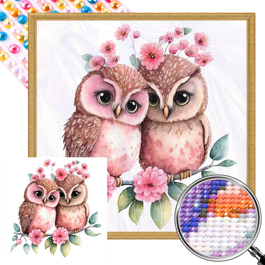 Owl - Full AB Round Drill Diamond Painting 40*40CM