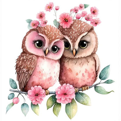 Owl - Full AB Round Drill Diamond Painting 40*40CM