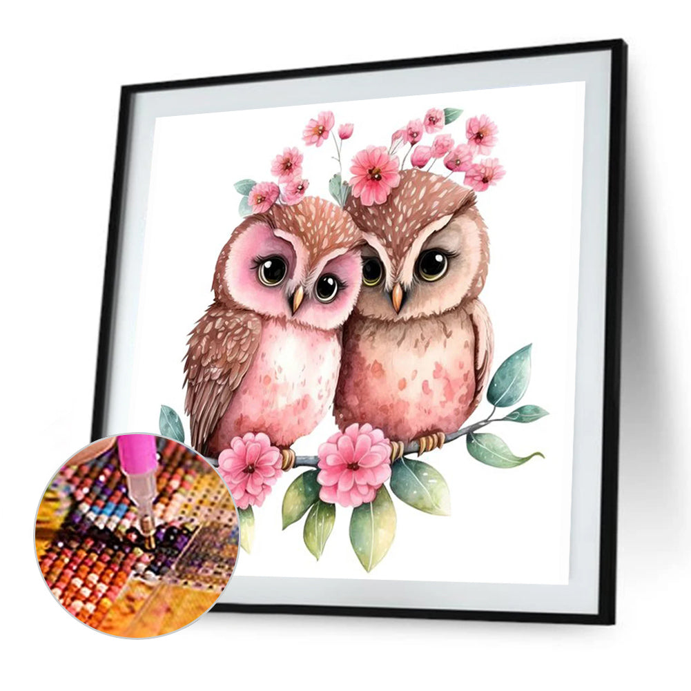 Owl - Full AB Round Drill Diamond Painting 40*40CM