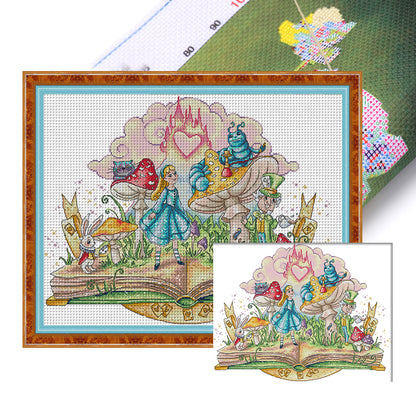 Alice In Wonderland - 14CT Stamped Cross Stitch 50*40CM(Joy Sunday)