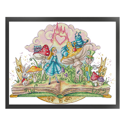 Alice In Wonderland - 14CT Stamped Cross Stitch 50*40CM(Joy Sunday)