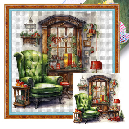 Sofa Window Sill - 11CT Stamped Cross Stitch 60*60CM